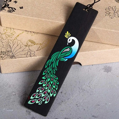 Kinų stiliaus medinė žymė Retro drožyba juodmedžio knygelės klipas puslapių žymėjimas mokymosi raštinės reikmenys mokykliniai biuro reikmenys 2023 m.