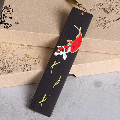 Kinų stiliaus medinė žymė Retro drožyba juodmedžio knygelės klipas puslapių žymėjimas mokymosi raštinės reikmenys mokykliniai biuro reikmenys 2023 m.