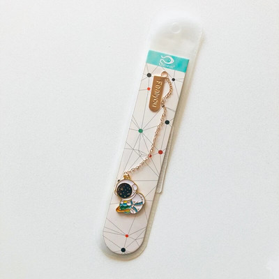 1X Kawaii Moon Walk Astronauti metallkett Järjehoidja Lehekülje märk Dekoratiivsed kirjatarbed