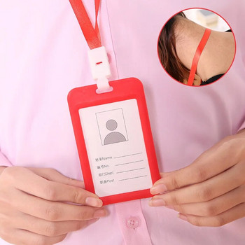 Κάτοχος κάρτας 1 τμχ Όνομα ταυτότητας Κάλυμμα κάρτας εργασίας Κάτοχοι κάρτας εργασίας Σήμα ταυτότητας εργασίας με θήκη για κάρτα με κορδόνι