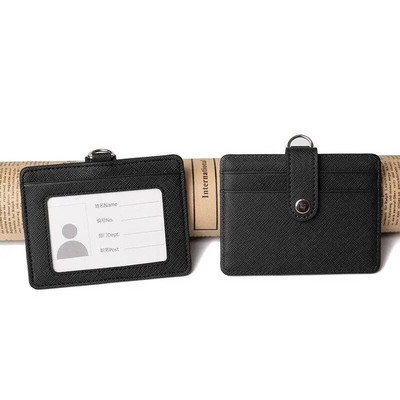 Paelad ID märgihoidja nahast bussipileti ümbris, meeste naiste panga krediitkaardi hoidja rihma kaardihoidja