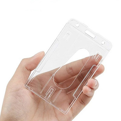 Θήκη για κάρτα αντίχειρα Διάφανη πλαστική ταυτότητα Όνομα ετικέτας Κάτοχος σήματος Νοσοκόμα προσωπικού Κάλυμμα κάρτας εργασίας Προστατευτικό Κάρτα λεωφορείου Κάλυμμα κάρτας