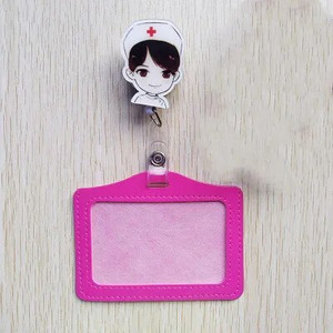 1 σετ PU Δερμάτινη θήκη για καρτούν με σήμα καρτούν Hospital Medical Workers Κάρτα εργασίας Όνομα θήκη κάρτας για νοσηλευτές γιατρούς