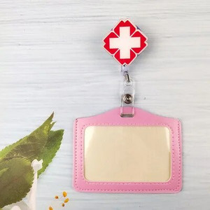 1 σετ PU Δερμάτινη θήκη για καρτούν με σήμα καρτούν Hospital Medical Workers Κάρτα εργασίας Όνομα θήκη κάρτας για νοσηλευτές γιατρούς