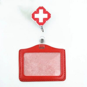 1 σετ PU Δερμάτινη θήκη για καρτούν με σήμα καρτούν Hospital Medical Workers Κάρτα εργασίας Όνομα θήκη κάρτας για νοσηλευτές γιατρούς