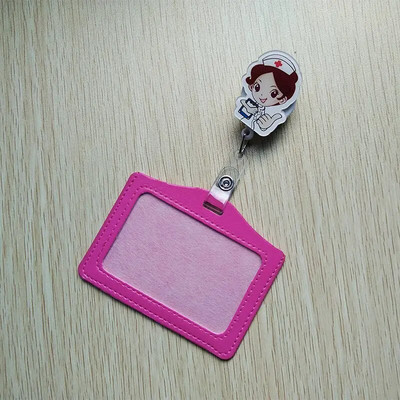 1 σετ PU Δερμάτινη θήκη για καρτούν με σήμα καρτούν Hospital Medical Workers Κάρτα εργασίας Όνομα θήκη κάρτας για νοσηλευτές γιατρούς