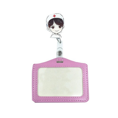 1 σετ PU Δερμάτινη θήκη για καρτούν με σήμα καρτούν Hospital Medical Workers Κάρτα εργασίας Όνομα θήκη κάρτας για νοσηλευτές γιατρούς