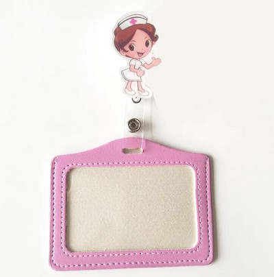 1 σετ PU Δερμάτινη θήκη για καρτούν με σήμα καρτούν Hospital Medical Workers Κάρτα εργασίας Όνομα θήκη κάρτας για νοσηλευτές γιατρούς