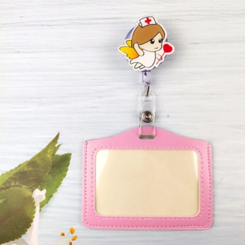 1 σετ PU Δερμάτινη θήκη για καρτούν με σήμα καρτούν Hospital Medical Workers Κάρτα εργασίας Όνομα θήκη κάρτας για νοσηλευτές γιατρούς