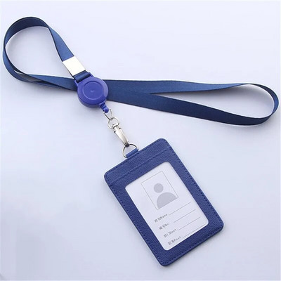 Ανασυρόμενη θήκη κάρτας με κορδόνι Σετ PU Badges Stationery Θήκη ταυτότητας με θήκη για κορδόνι Αξεσουάρ ετικέτας επωνυμίας επιχείρησης