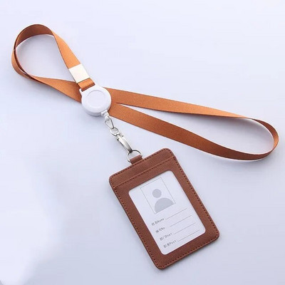 Ανασυρόμενη θήκη κάρτας με κορδόνι Σετ PU Badges Stationery Θήκη ταυτότητας με θήκη για κορδόνι Αξεσουάρ ετικέτας επωνυμίας επιχείρησης