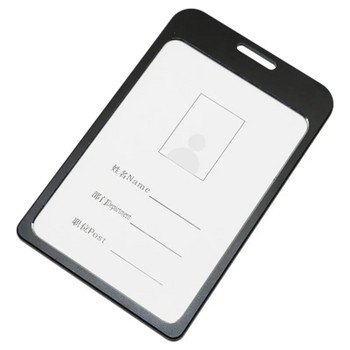 Държач за карта от алуминиева сплав Макара с ремък за значка за персонала на офиса на компанията Пас за кредитна лична карта Поставка за значка за бизнес консумативи