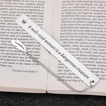 MOHAMM 1pc Σλόγκαν με γράμματα από ανοξείδωτο χάλυβα Σελιδοδείκτης για σελίδες Βιβλία Αναγνώστες Παιδική Συλλογή