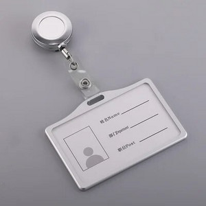 Etichetă de angajat al companiei Suport pentru ecusoane din aliaj de aluminiu pentru cartea de identitate a personalului de la birou Nume clar de trecere Acreditări de lucru Manșon pentru agățat șnur