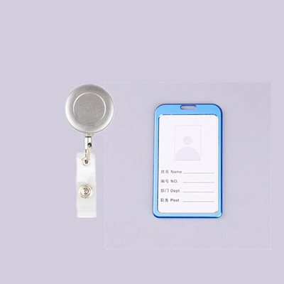 Etichetă de angajat al companiei Suport pentru ecusoane din aliaj de aluminiu pentru cartea de identitate a personalului de la birou Nume clar de trecere Acreditări de lucru Manșon pentru agățat șnur