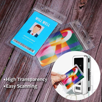 10 бр./компл. вертикални хоризонтални прозрачни пластмасови прозрачни чанта за лична карта калъф държач за значка болнични аксесоари