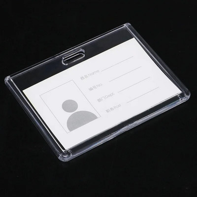 Akrüülist tööloa ümbris sõrmega tõmbamise tõuke stiil ID silt Nimi märgi omanik Töötaja passi töökaardi hoidja ümbris