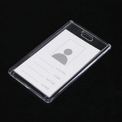 Akrüülist tööloa ümbris sõrmega tõmbamise tõuke stiil ID silt Nimi märgi omanik Töötaja passi töökaardi hoidja ümbris