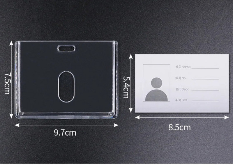 Akrüülist tööloa ümbris sõrmega tõmbamise tõuke stiil ID silt Nimi märgi omanik Töötaja passi töökaardi hoidja ümbris