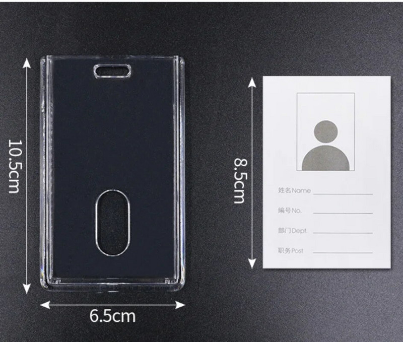 Akrüülist tööloa ümbris sõrmega tõmbamise tõuke stiil ID silt Nimi märgi omanik Töötaja passi töökaardi hoidja ümbris