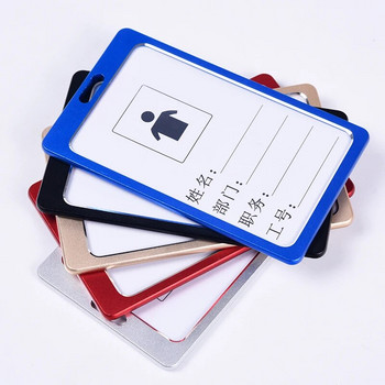 Метален държач за карта с ремък за карта за пропуск идентификационни данни Капак за пропуск за врата за значки Щипки Офис аксесоари