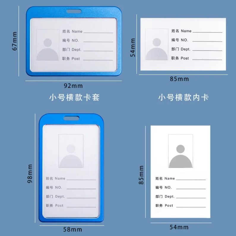 Metallist kaardihoidja koos kaelapaelaga passikaardi mandaadiukse läbipääsu kate märkide klambrite jaoks, kontoritarvikud