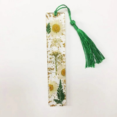 Semn de carte creativ epoxidic Carte de lectură Semn de carte cu ciucuri cu flori uscate Cadou de Ziua Mamei Semn de carte din rășină Ziua profesorului Acces la carte