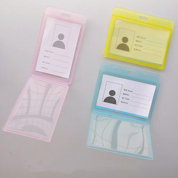 Прозрачен Staff Pass Bus Work Card Cover Sleeve ID Holder Badges Case Clear Bank Credit Card Protecter Chest Tag