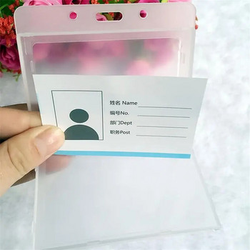 Прозрачен Staff Pass Bus Work Card Cover Sleeve ID Holder Badges Case Clear Bank Credit Card Protecter Chest Tag