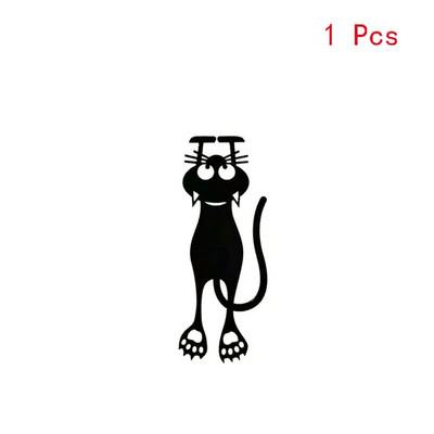 Set de 1/5 bucăți Kawaii 3D Stereo Pisică Neagră Semn de carte Clip de carte cu animale din desene animate Semn de paginare pentru Cadouri pentru copii Material de papetărie școlară