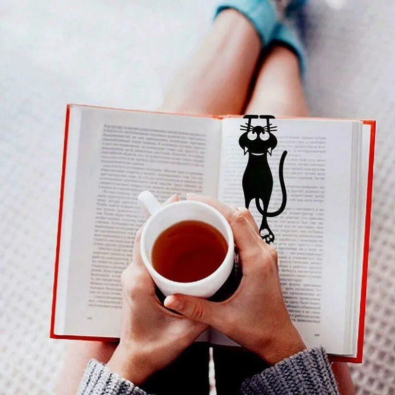 1/5 tk komplekt Kawaii 3D stereo must kass Järjehoidja Multikas Loomade Raamatuklipp Lehekülgede märk lastele Kingitused Kooli kirjatarbed