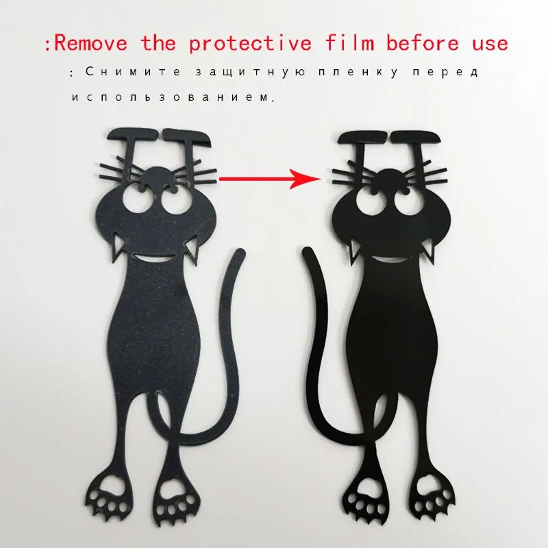 1/5 tk komplekt Kawaii 3D stereo must kass Järjehoidja Multikas Loomade Raamatuklipp Lehekülgede märk lastele Kingitused Kooli kirjatarbed