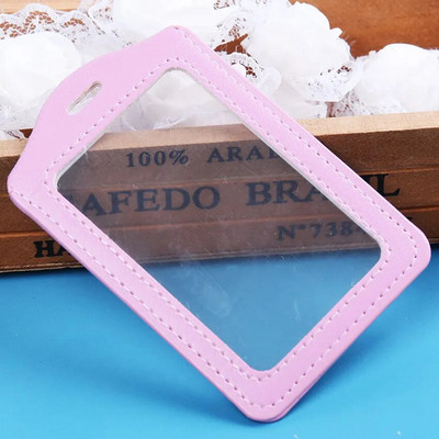 PU-nahast ID märgi ümbris, läbipaistev värvilise äärisega kaelapael, aukudega kaardi märgihoidja 11x7 cm kontoritarbed