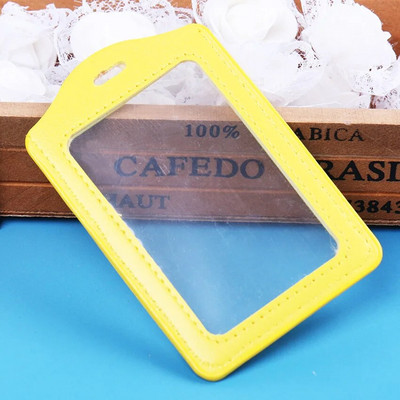 PU-nahast ID märgi ümbris, läbipaistev värvilise äärisega kaelapael, aukudega kaardi märgihoidja 11x7 cm kontoritarbed