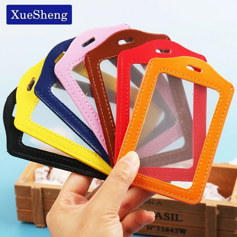 PU-nahast ID märgi ümbris, läbipaistev värvilise äärisega kaelapael, aukudega kaardi märgihoidja 11x7 cm kontoritarbed