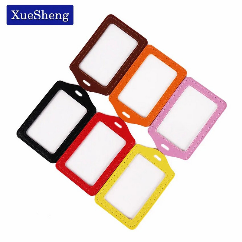 PU-nahast ID märgi ümbris, läbipaistev värvilise äärisega kaelapael, aukudega kaardi märgihoidja 11x7 cm kontoritarbed