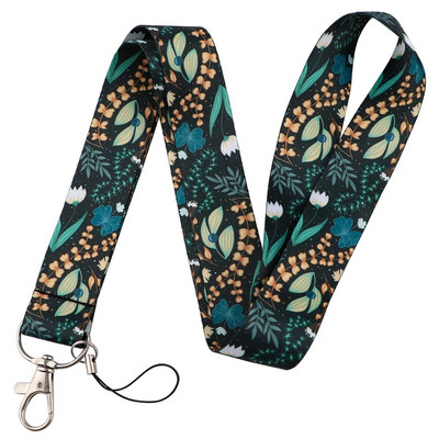 Μικρά Φρέσκα Φύλλα Κορδόνι Λουλούδια Λουράκι λαιμού για Κάρτα ταυτότητας Κλειδί Ιμάντες κινητού Θήκη σήματος DIY Αξεσουάρ τηλεφώνου με σχοινί