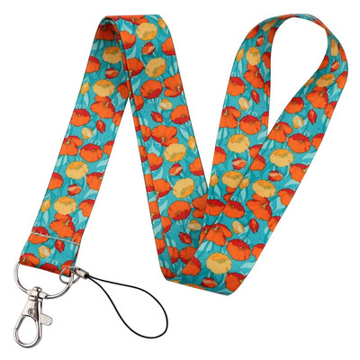 Μικρά Φρέσκα Φύλλα Κορδόνι Λουλούδια Λουράκι λαιμού για Κάρτα ταυτότητας Κλειδί Ιμάντες κινητού Θήκη σήματος DIY Αξεσουάρ τηλεφώνου με σχοινί