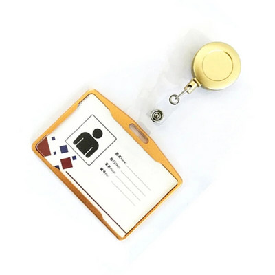 1 τμχ Κάλυμμα κάρτας εργασίας από κράμα αλουμινίου Κάλυμμα θήκης πρόσβασης νοσοκόμας ταυτότητας ετικέτας Θήκη σήματος με αναδιπλούμενο σήμα ABS Σήμα προσωπικού γραφείου