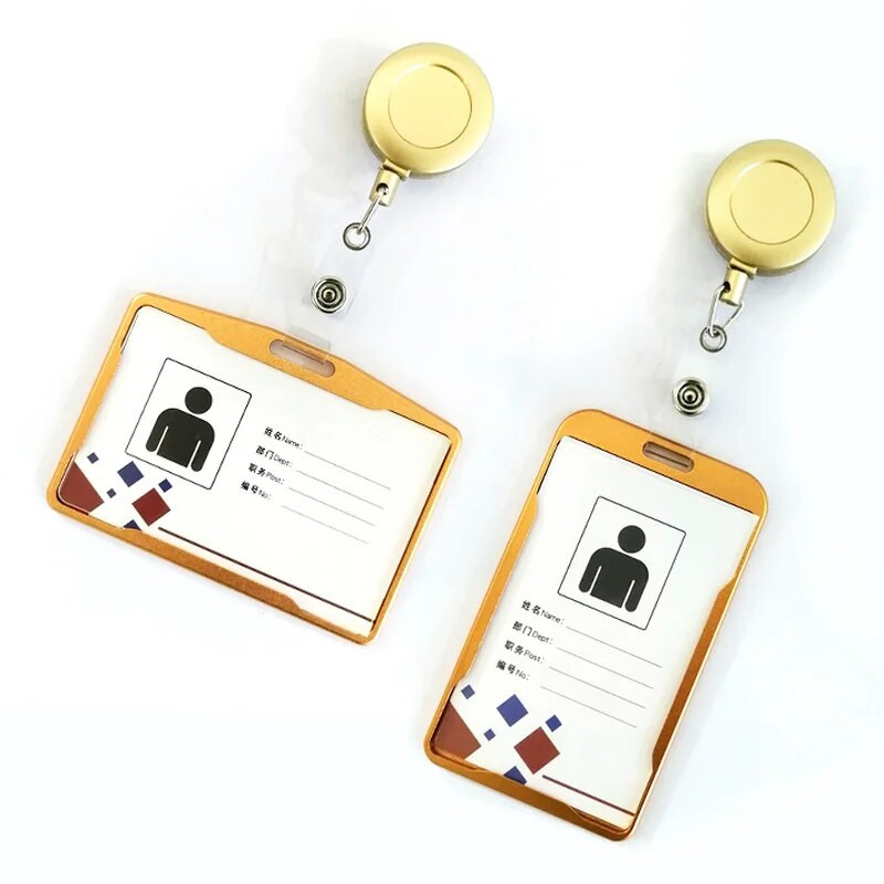 1 τμχ Κάλυμμα κάρτας εργασίας από κράμα αλουμινίου Κάλυμμα θήκης πρόσβασης νοσοκόμας ταυτότητας ετικέτας Θήκη σήματος με αναδιπλούμενο σήμα ABS Σήμα προσωπικού γραφείου