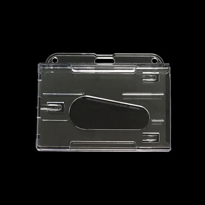 1db átlátszó kártyahüvely Többcélú kemény műanyag jelvény munka igazolványtartó átlátszó védőborító kétoldalas személyi igazolvány tasak