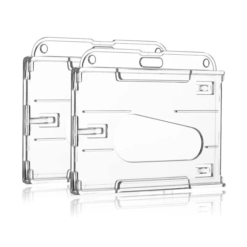 1db átlátszó kártyahüvely Többcélú kemény műanyag jelvény munka igazolványtartó átlátszó védőborító kétoldalas személyi igazolvány tasak