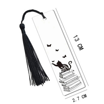 1PC Creative Cat Dog Bookmarks Акрилен прозрачен Bookmark Bookmark Държач на страница Маркер Щипка за книга Аксесоари за подарък за учители