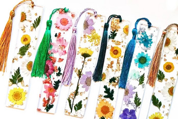 Creative Daisy Flower Σελιδοδείκτης Εξαιρετικά αξεσουάρ βιβλίου Διαφανές εποξειδικό DIY Reading Mark Supplies Student Tassel μενταγιόν