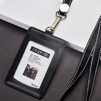 Άδεια σήματος κατόχου επαγγελματικής ταυτότητας από γνήσιο δέρμα εξαιρετικής ποιότητας με επιλογές πολλαπλών χρωμάτων κορδόνι (Κανονικό μέγεθος)