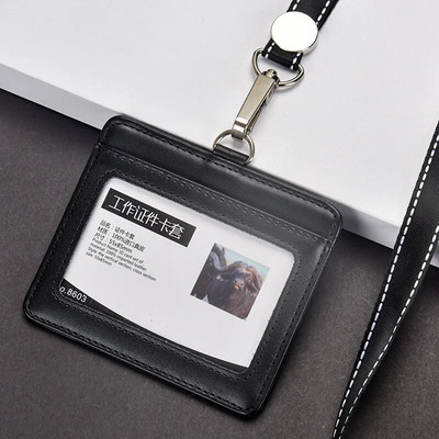 Άδεια σήματος κατόχου επαγγελματικής ταυτότητας από γνήσιο δέρμα εξαιρετικής ποιότητας με επιλογές πολλαπλών χρωμάτων κορδόνι (Κανονικό μέγεθος)