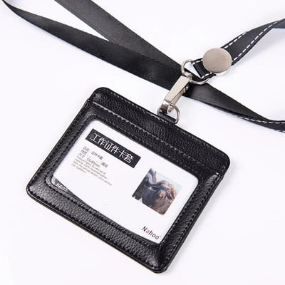 Άδεια σήματος κατόχου επαγγελματικής ταυτότητας από γνήσιο δέρμα εξαιρετικής ποιότητας με επιλογές πολλαπλών χρωμάτων κορδόνι (Κανονικό μέγεθος)