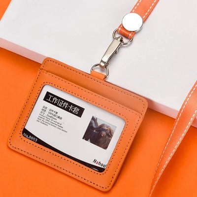 Άδεια σήματος κατόχου επαγγελματικής ταυτότητας από γνήσιο δέρμα εξαιρετικής ποιότητας με επιλογές πολλαπλών χρωμάτων κορδόνι (Κανονικό μέγεθος)