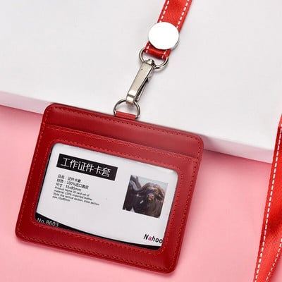 Άδεια σήματος κατόχου επαγγελματικής ταυτότητας από γνήσιο δέρμα εξαιρετικής ποιότητας με επιλογές πολλαπλών χρωμάτων κορδόνι (Κανονικό μέγεθος)