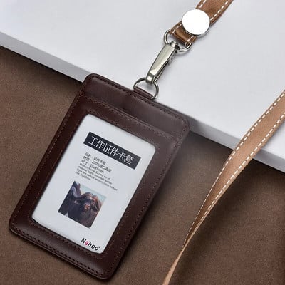 Άδεια σήματος κατόχου επαγγελματικής ταυτότητας από γνήσιο δέρμα εξαιρετικής ποιότητας με επιλογές πολλαπλών χρωμάτων κορδόνι (Κανονικό μέγεθος)